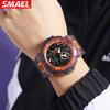 SMAEL Mens Quartz Watches Luxury Business Digital Dual Display Quart Watch For Men 50M Waterproof Luminous Chronograph Sport Wristwatch