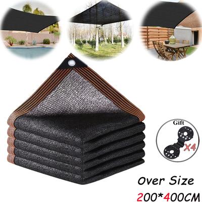 Black Shade Cloth Sunblock Mesh Cover Taped Edge With Grommets, Sun Net For Pergola, Plants Greenhouse, Gardens, Patio, Canopy