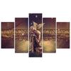 Feeby Fünfteiliger Bilddruck auf Leinwand, Goldener Buddha