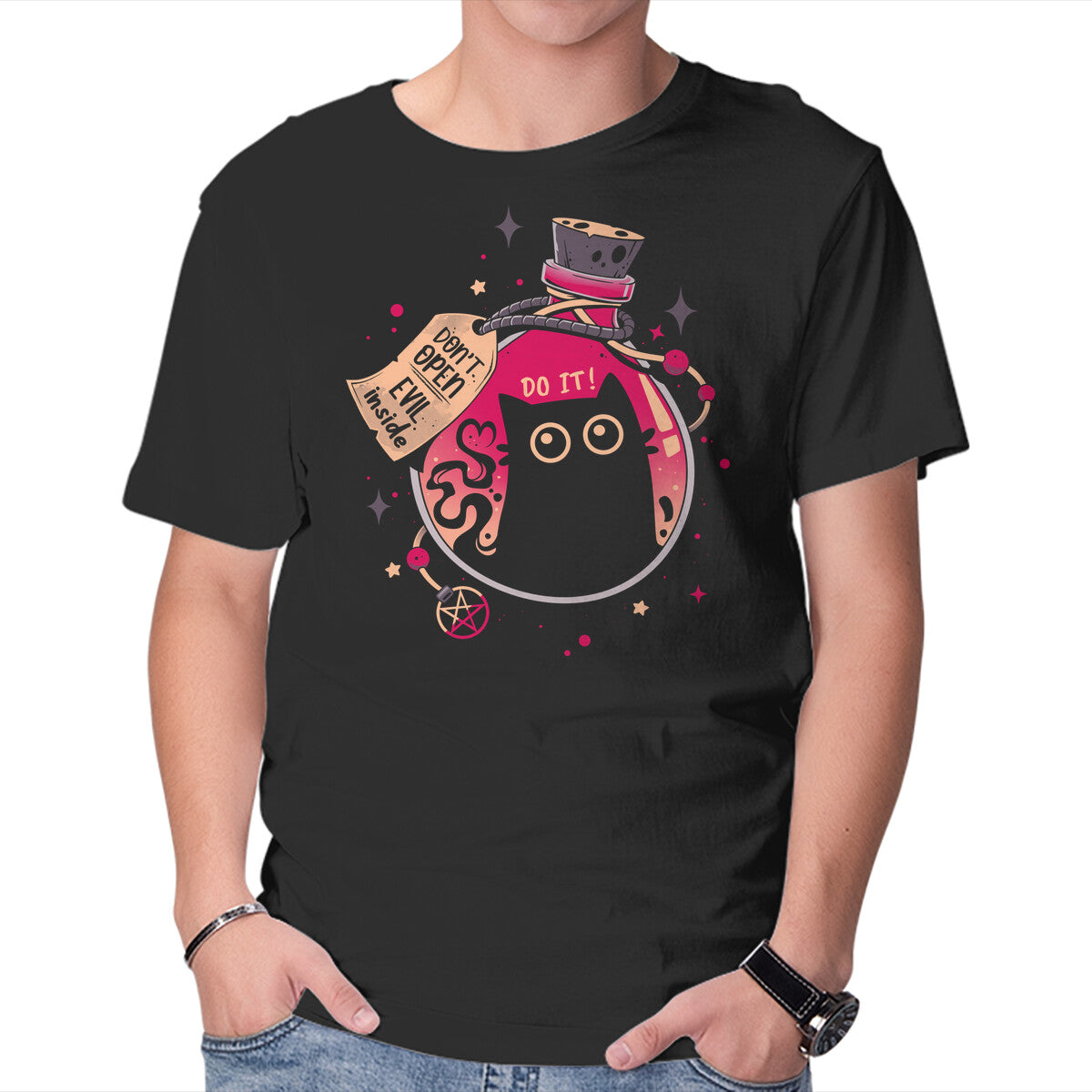 Unisex Crew Neck T-Shirt Bottled Menace Graphic Short Sleeve Casual Tee XL