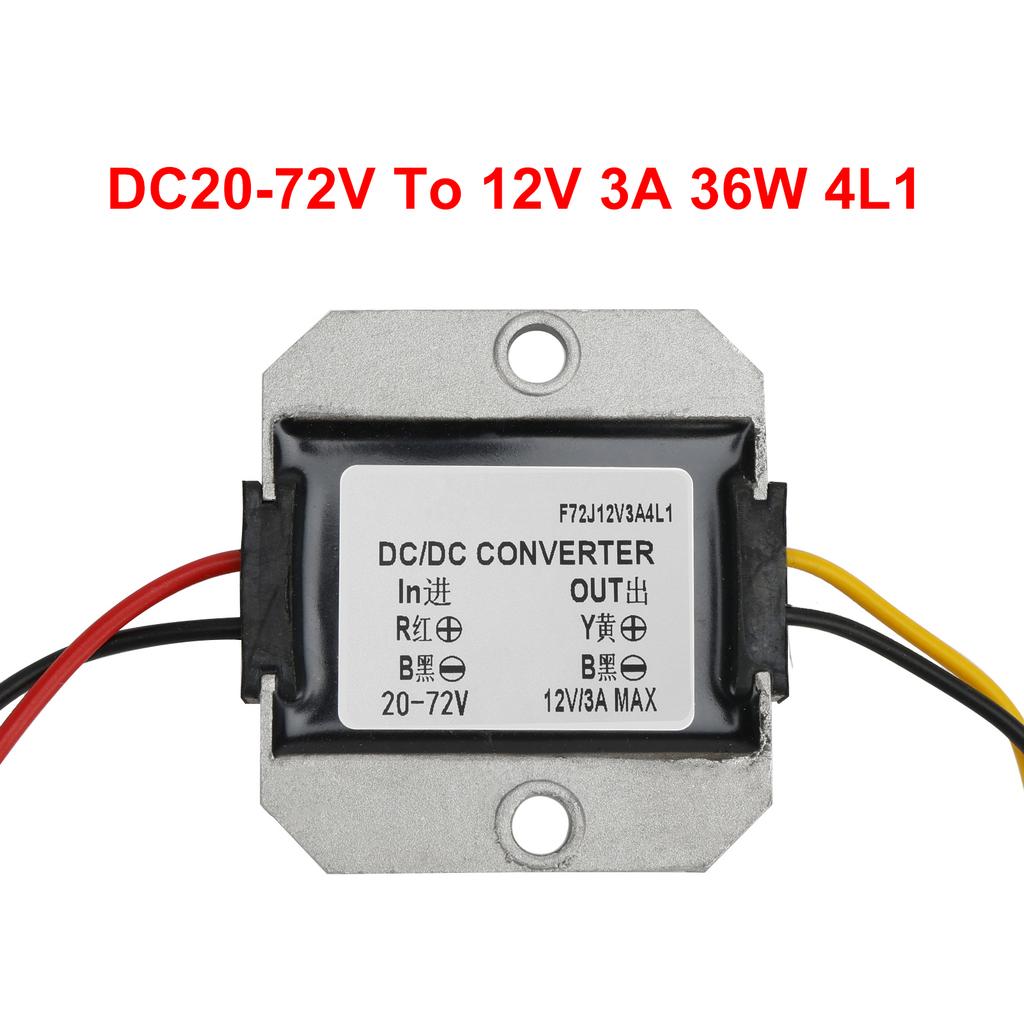 Waterproof Buck Step Down Converter 20-72V To DC12V 3A Car Power Module