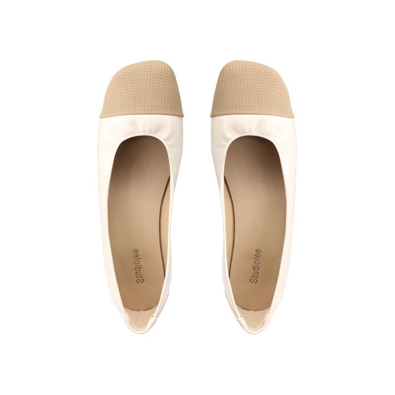 Sheepskin Version~ Grape Mother, the Same Soft-soled Grandma Shoes, Small Fragrant Style Color Matching, Light Mouth Versatile Flat-soled Single Shoes