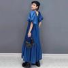 Xitao Pleated Patchwork Loose Denim Dress ZMY1278