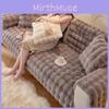 Stylish Light Gray Rabbit Fur Sofa Pad Elegant Non-slip Winter Cushion For Home Decor