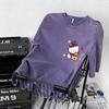 Women's Summer Retro Monster Print Cotton T-Shirt - Short Sleeve, Loose Fit, Trendy Distressed Streetwear