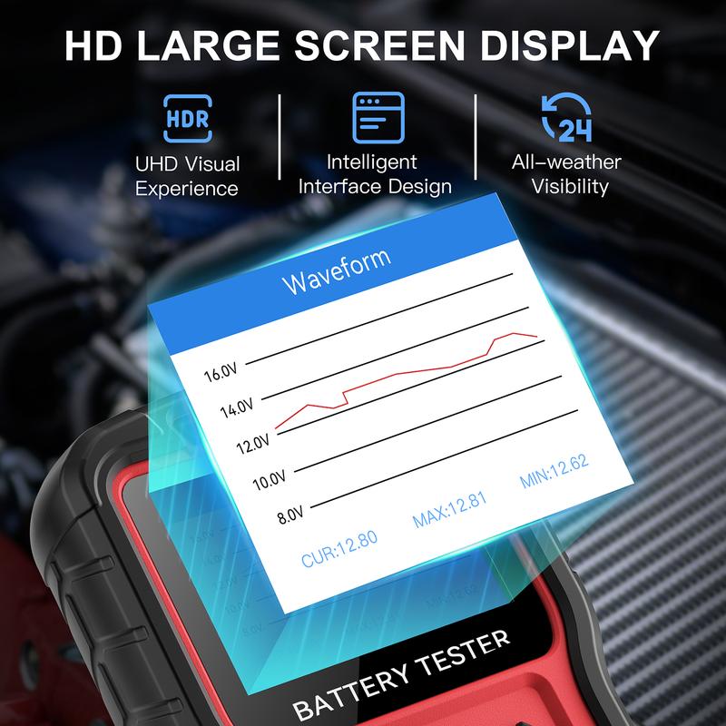 2026 TOPDIAG BT309PRO 6V/12V/24V Battery Tester for Cars Motor Truck 100-2000 CCA Cranking Charging Analyzer Tool Start Test