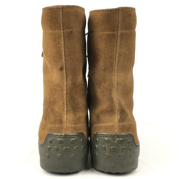 TOD’S Middle Boots Size 42 26.0-26.5 Brown Nubuck Suede Leather(USED)