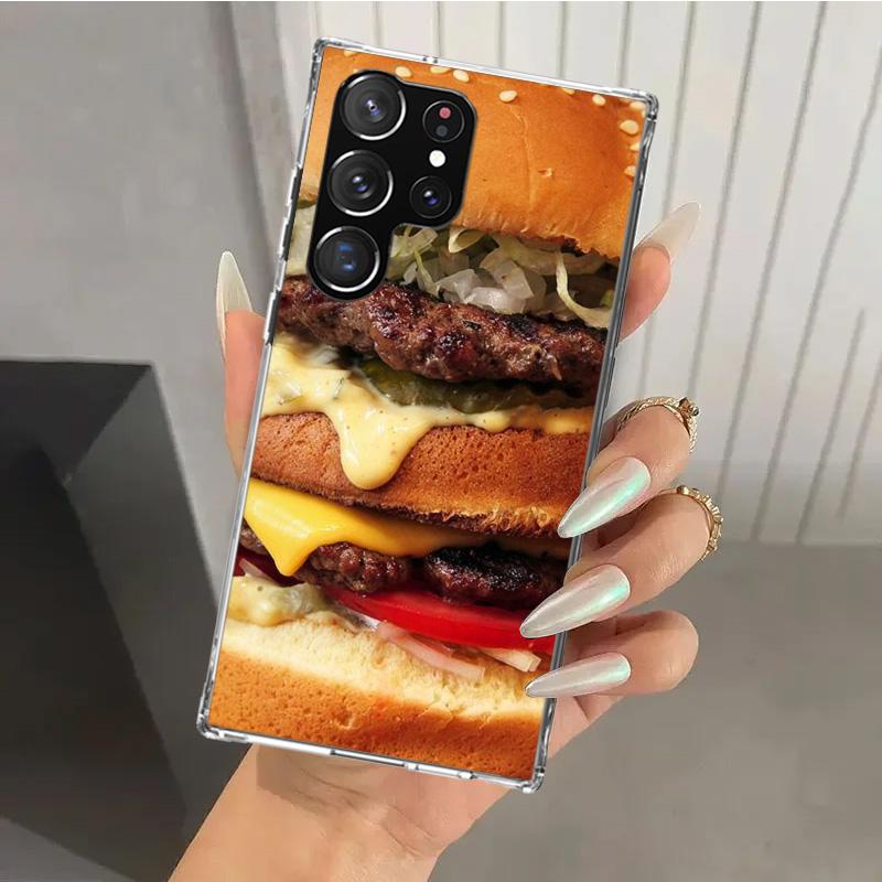 Food Fries Beer Cheese Sushi Cookie Phone Case for Samsung Galaxy S26 S24 S23 Ultra S25 Edge S22 S21 Plus S20 FE + Soft Print Sh