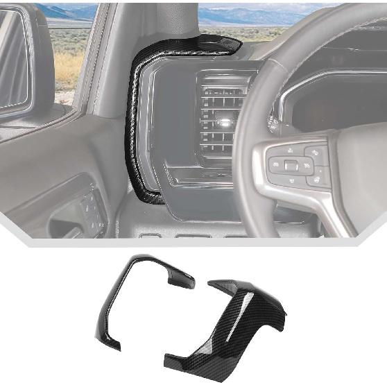 

JeCar Carbon Fiber Dash Side Vent Panel Cover Trim Interior Accessories for 2022 2023 2024+ Chevy Silverado