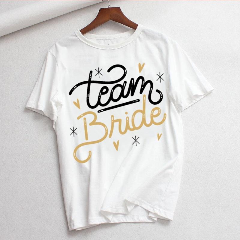 Bride Letter Wedding Bride To Be Bridal Hen Bachelorette Party Wedding Decoration Bridesmaid Women T Shirt Harajuku Korean