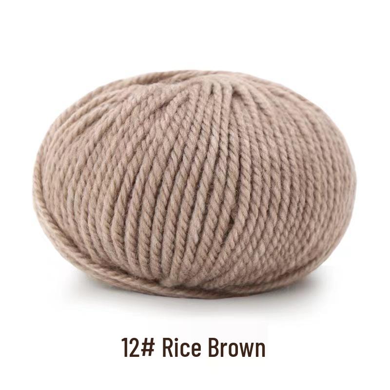 Yak Down 3-Strand Wool Yarn for Hand-Knitted Medium-Thick Sweaters, Cardigans, Scarves, and Hats