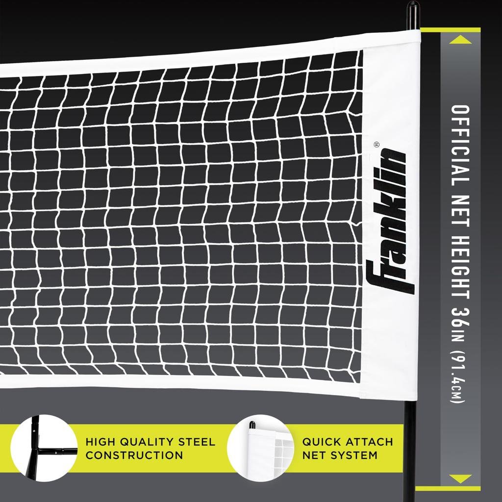 Franklin Sports Pickleball Net 2 and 2 USA Pickleball Approved Black Half-Court - 10' Net, Paddles, X-40 Pickleballs,