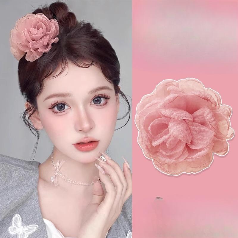 Rose Flower Grappling Clips for Women's Laid-back Updo Hairshark Clip Hair Clips and Bun Hair Clips