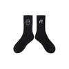 MALBON GOLF Asymmetrical Logo Jacquard Crew Socks Black