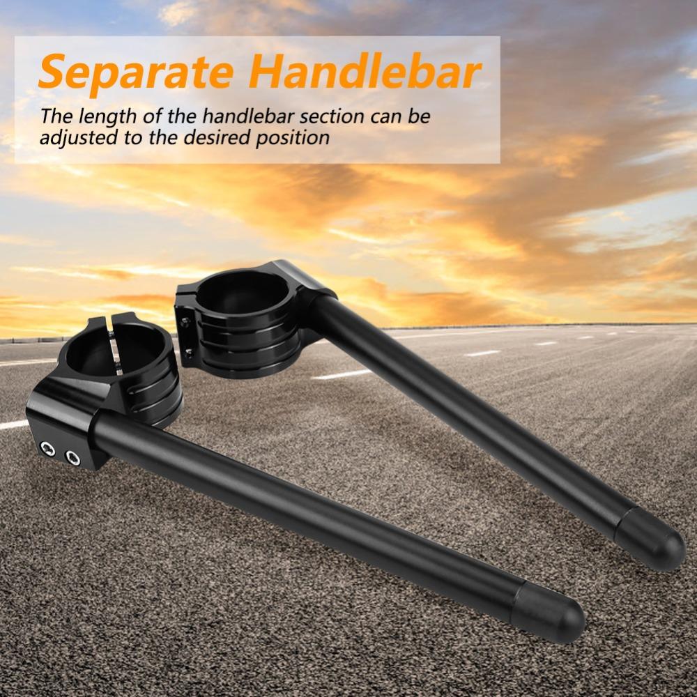 2pcs CNC Machined Clip On Handlebars 37mm Fork Tube Universal Handlebar Pair For Cafe Racer