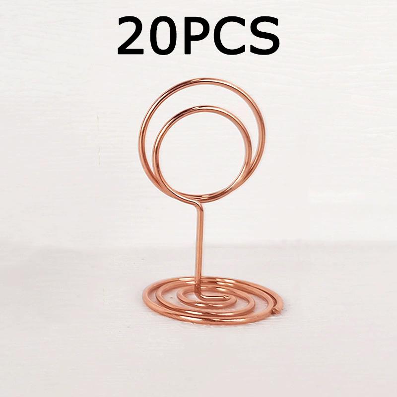 

WTEMPO Роскошные металлические держатели для номеров столов, элегантные подставки для карточек, идеально подходящие для свадеб, вечеринок, офисов, особых мероприятий, настольные вертикальные держатели карточек 20pcs розового золота