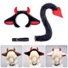 Set di orecchie e coda di yak 1/2 pezzi Set costume da yak animale Cerchietto con orecchie di yak Coda di yak Costumi Cosplay di Halloween per ragazzi e ragazze