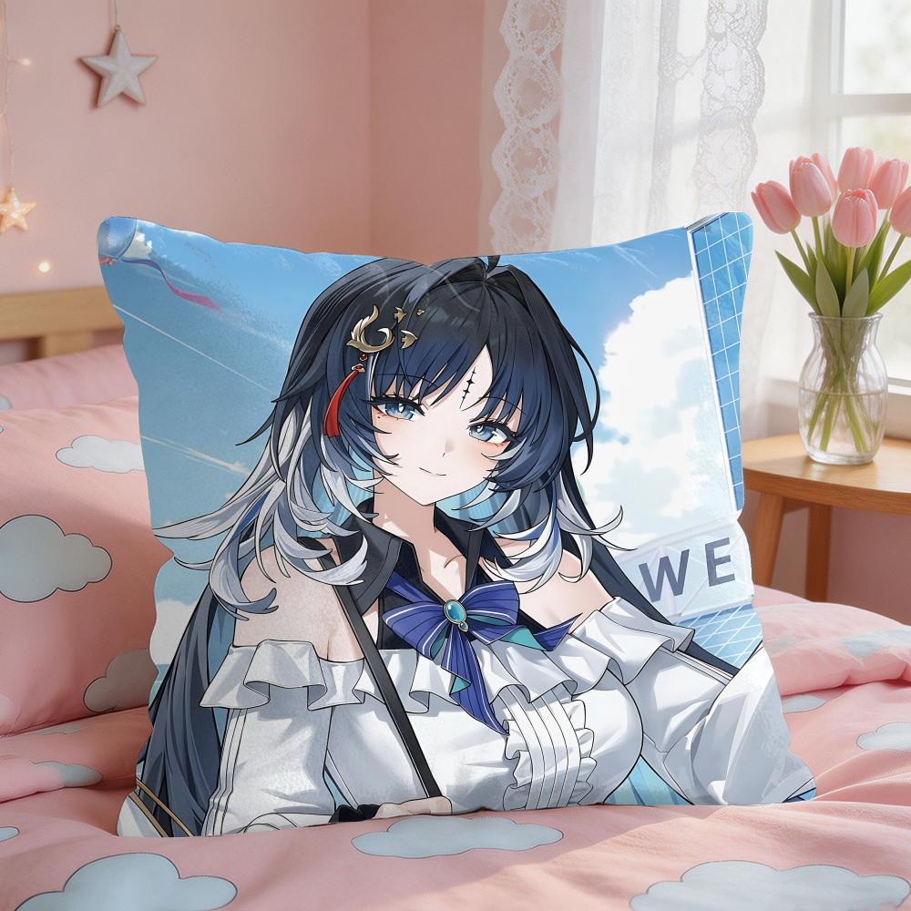 Wuthering Waves Yangyang Cushion Cover Square Short Plush Pillow Case Living Room Sofa Home Decor Funda X