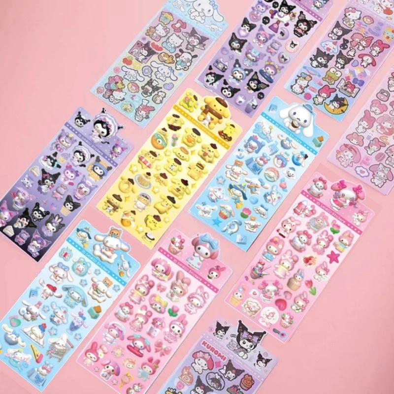 New 1/20pcs Black Rice Laser Stickers - Anime Cartoon Style, DIY Creative Stickers, Suitable for Stationery and Home Decoration