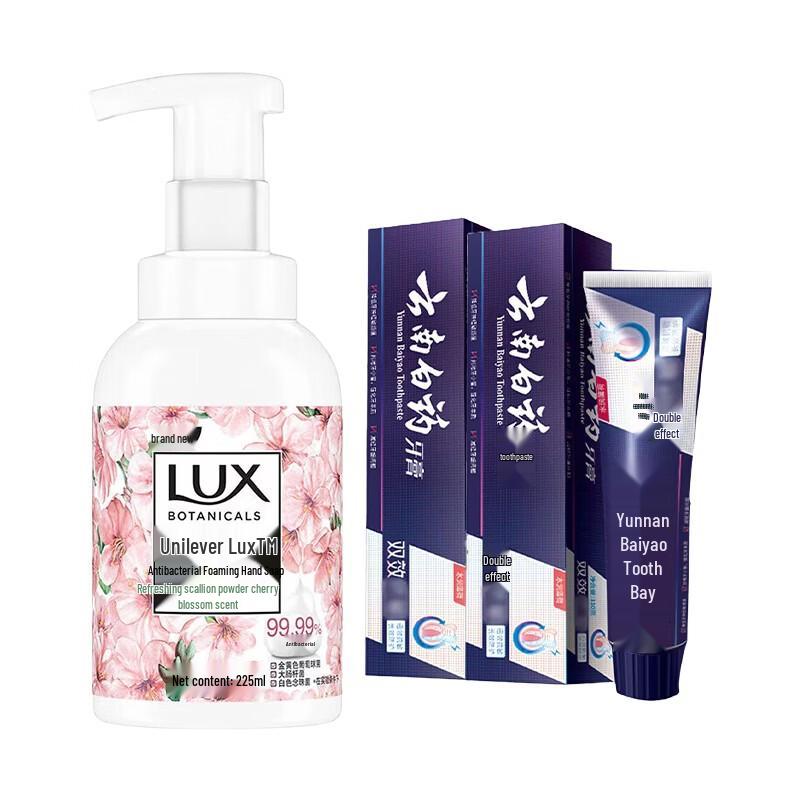 Lux Cherry Blossom Foaming Hand Soap & Anti-Sensitive Toothpaste Bundle