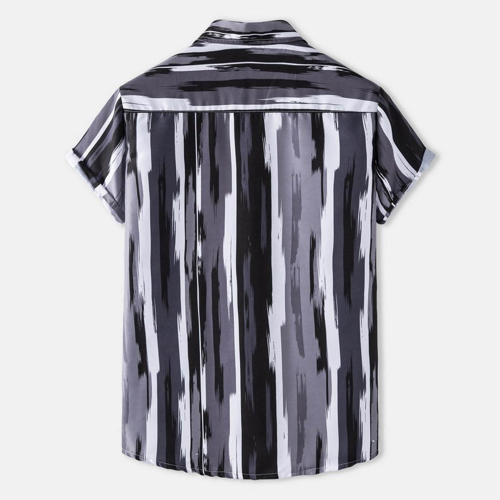 Cămăși și pantaloni scurți pentru bărbați, 2 piese, cu mânecă scurtă, imprimate pe plajă