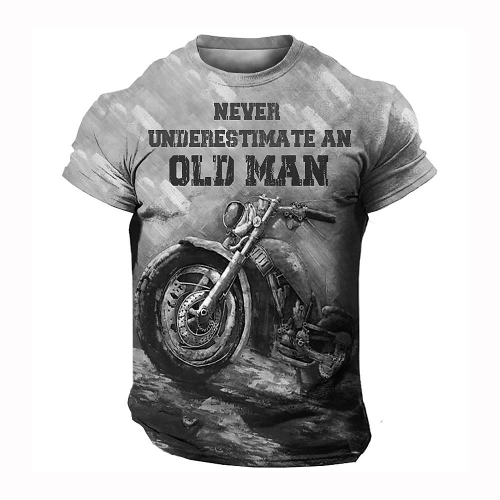 Retro Design Motorcycle Poster 3D Printed Men's T-shirt Summer New Oversized Quick Drying Sports T-Shirts