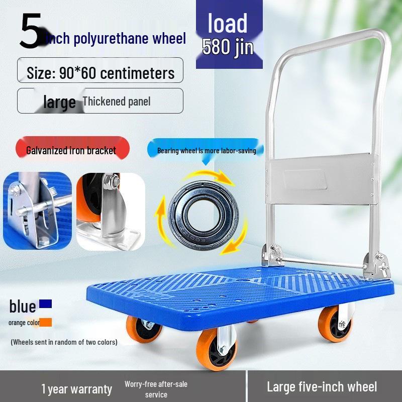 Portable Folding Flatbed Hand Cart for Shopping and Transport