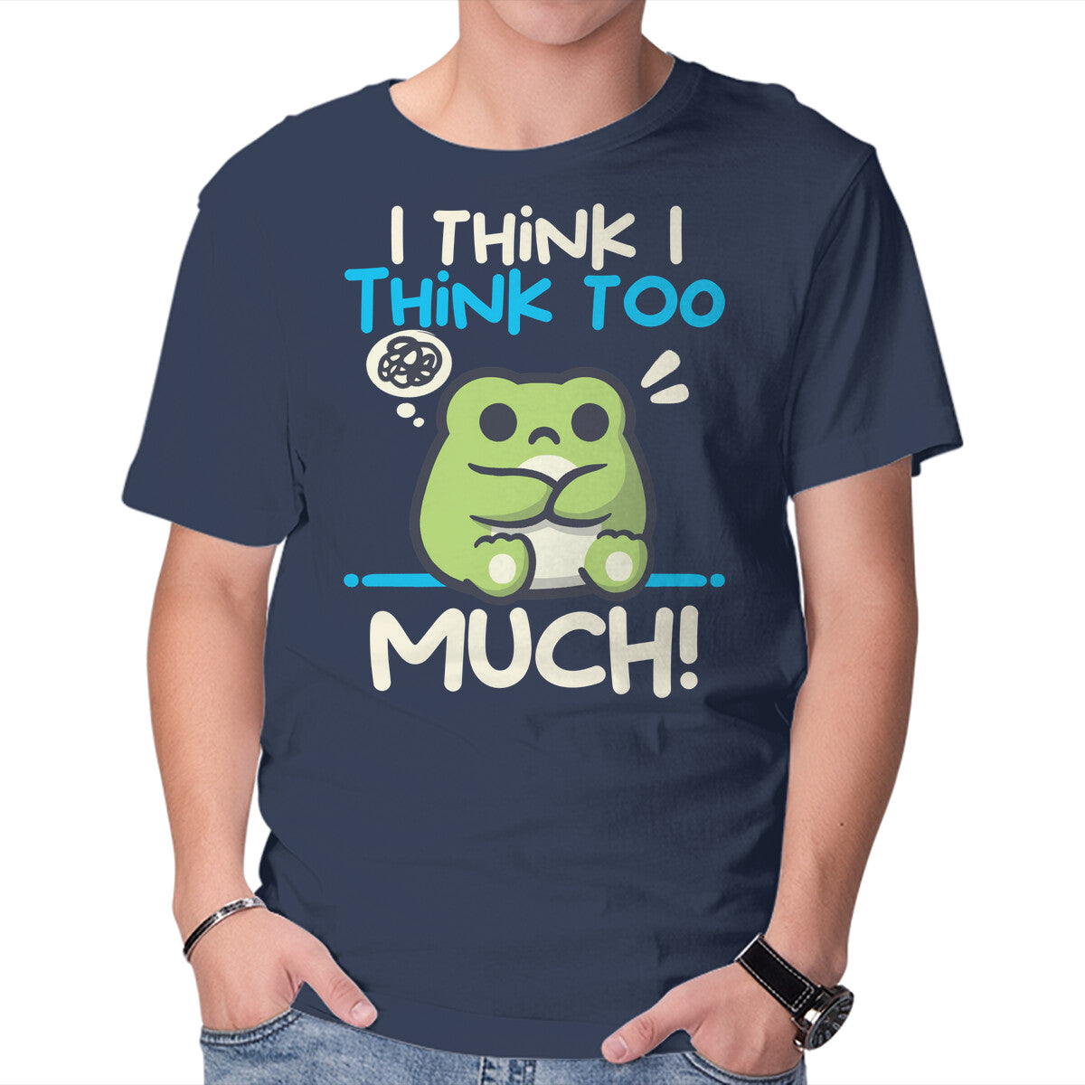Unisex Crew Neck T-Shirt I Think I Think Too Much Graphic Short Sleeve Casual Tee XXXXL