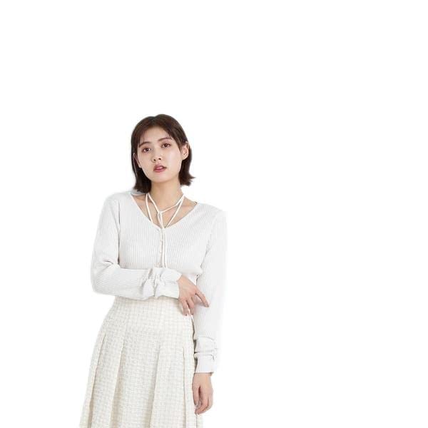 JILL by JILL STUART Sweater [Pre-order: Arrives mid- to late March] 2-Way Halter Cardigan Top, Women's, White