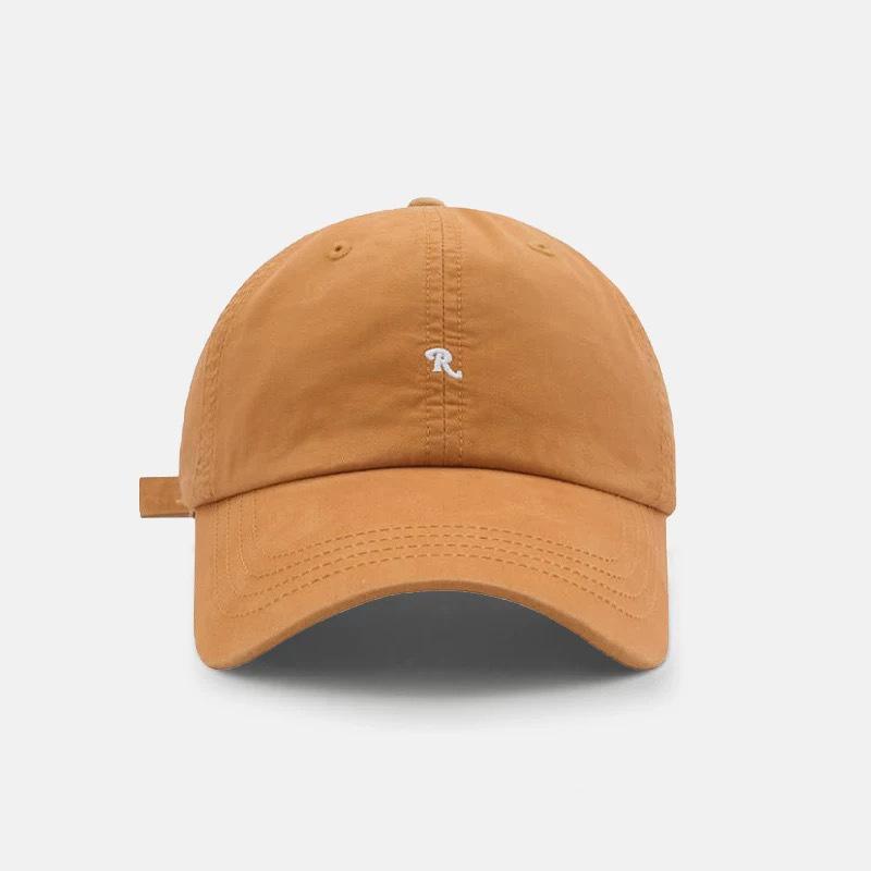 R standard embroidered soft-top baseball cap for women, small face, summer visor hat for men, four-season deep top cap