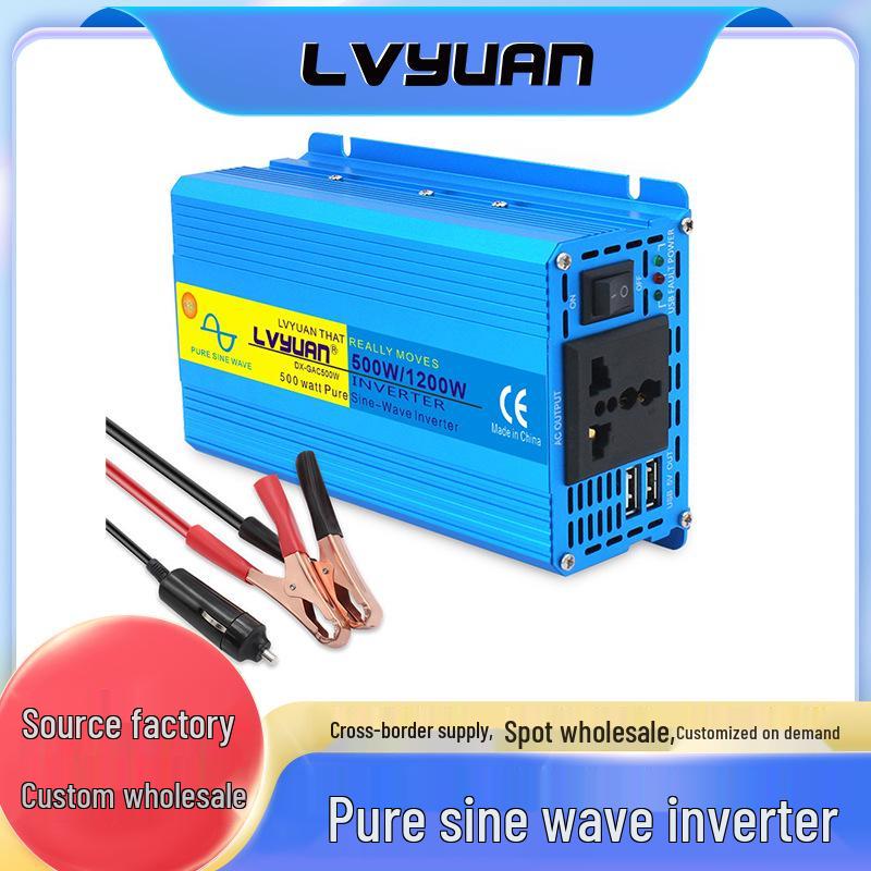 

Tuyang Pure Sine Wave Inverter 12V/24V to 220V AC 500W/1200W with Dual USB Ports 24V 500W/1200W Universal Socket