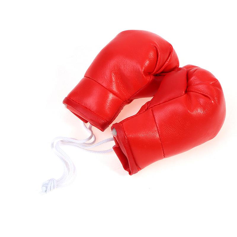1 Pair Car Boxing Gloves Hanging Ornament Leather Auto Rearview Mirror Pendant DIY Car Accessories Interior Cool Decoration