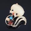Crystal Cat's Eye Fox Brooch: Versatile Animal Lapel Pin & Scarf Buckle