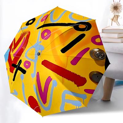 1pc Graffiti Art Automatic Open/Close Umbrella - Compact Travel Umbrella, Gift for Birthday, Holiday Yy260106080