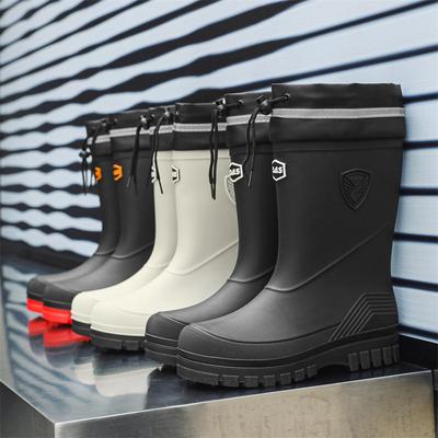 Herren Regenstiefel Mode Mid-Calf Gummistiefel Wasserdicht Autowäsche Angeln Arbeitsstiefel Herren Gummi Galoschen Botas De Lluvia Hombre