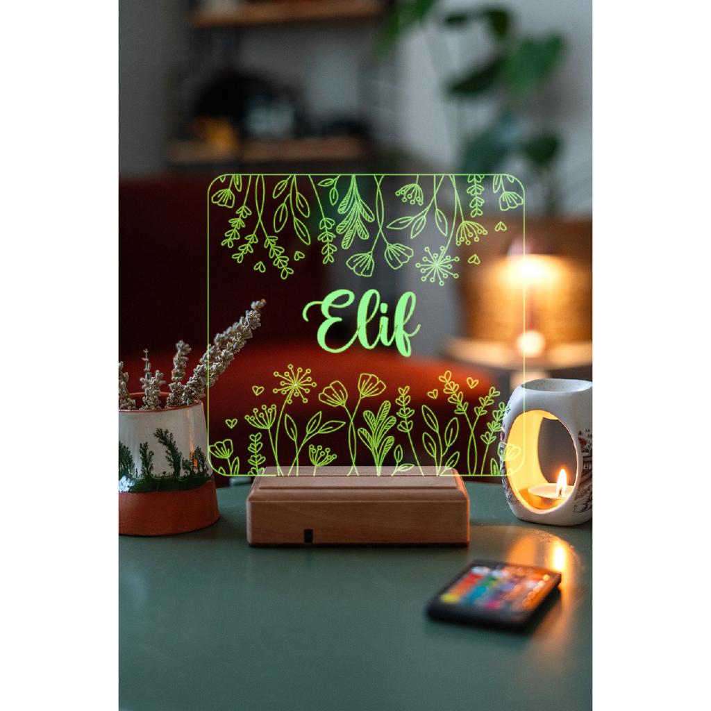 Personalized Named Decorative 16 Color Remote Controlled Night Light