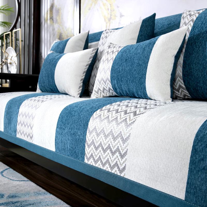 New Chinese Sofa Cushion Four Seasons Universal Non-Slip Light Luxury and Simplicity Modern Backrest Towel Chenille Cover Cloth Cover Cover