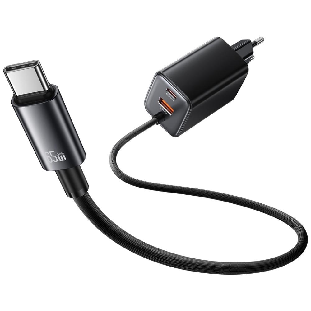 USAMS 65W Wall Charger For Iphone 12 13 14 15 2Xusb-C Fast Charging
