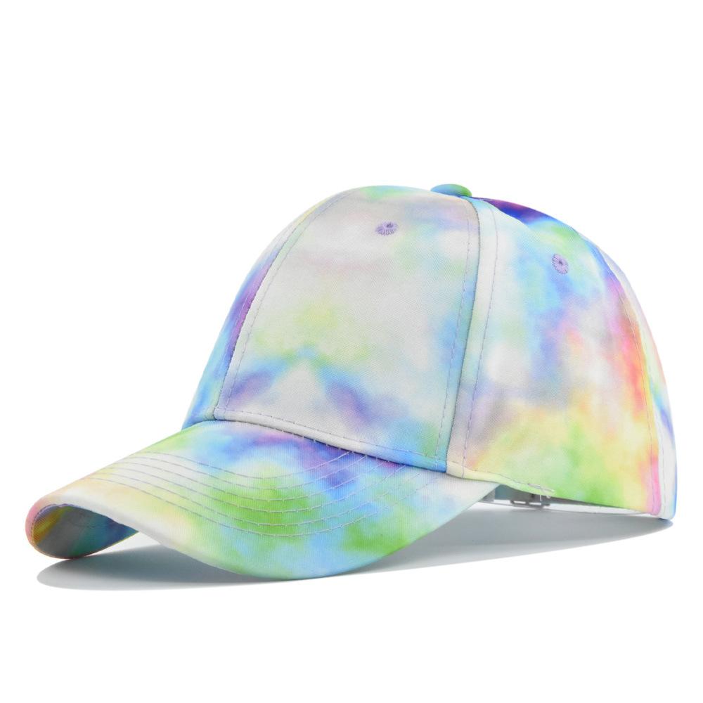 Baseballová čepice Nová Jarní Sluneční klobouk Tie-dyed Barevná Pánská Dámská Unisex-Dospívající Bavlněná Snapback Čepice Vintage Hip Hop Letní Klobouk