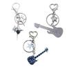 Fashionable Guitar Keychain with Star Pendant Embellishments Unique Keyring Handmade Accessory for Keys or Bags