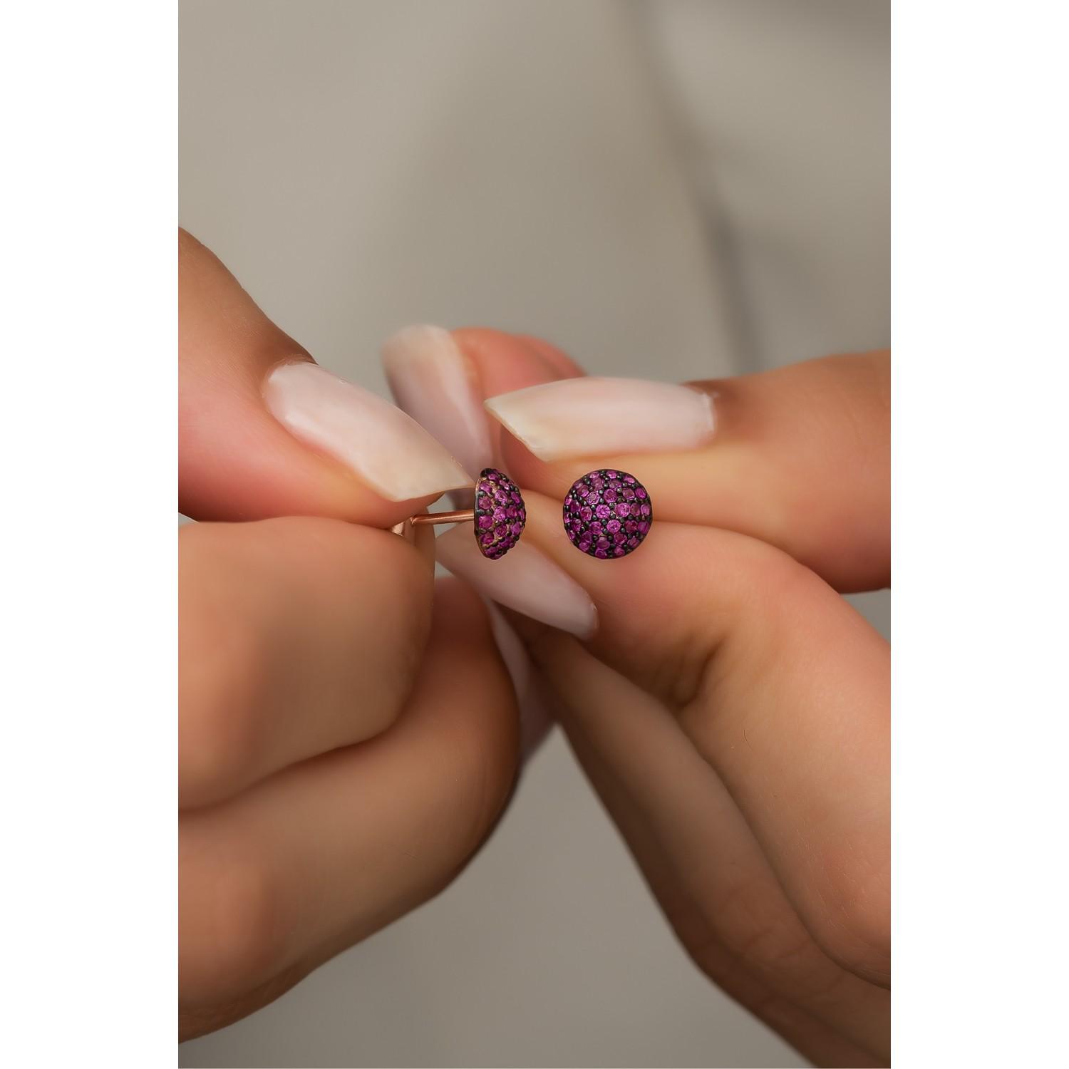 

Серьги из стерлингового серебра 925 пробы с крошечными розовыми камнями