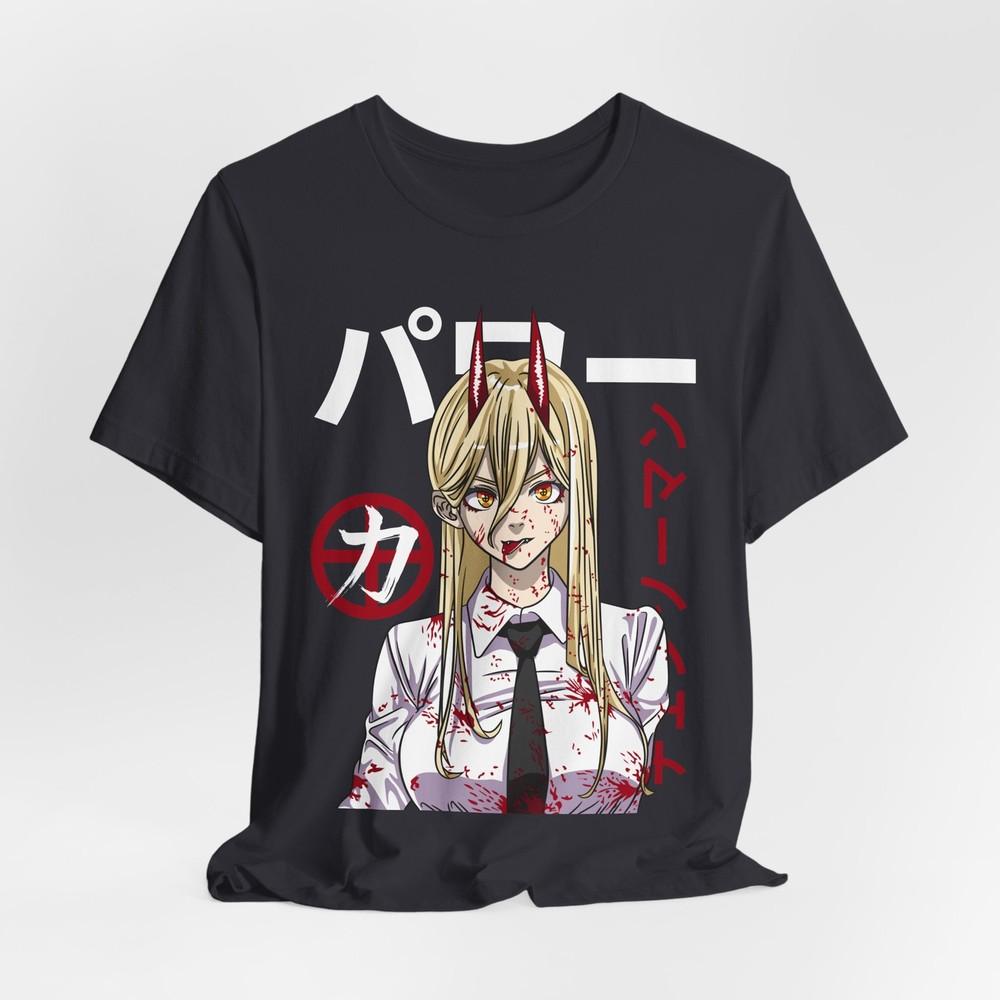 Bloody Anime Demon Girl Tee  Japanese Text Horror Manga Style S