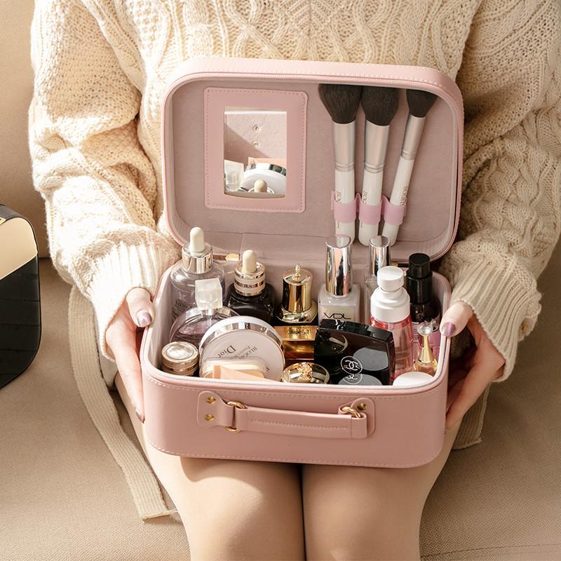 Professional Ladies Cosmetic Bag Portable PU Waterproof Skincare Storage Bag Souvenir Gift Makeup Case for Women
