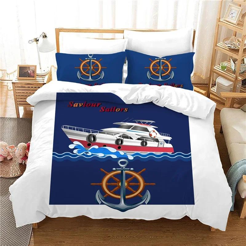 

Comforter Mediterranean Sea S Bedding Set For Girl Boy Bedclothes 3Pc Blue Home Textile Twin Full Size Ropa De Cama Comforter (quilt)-EU Single(135*200cm)3pcs