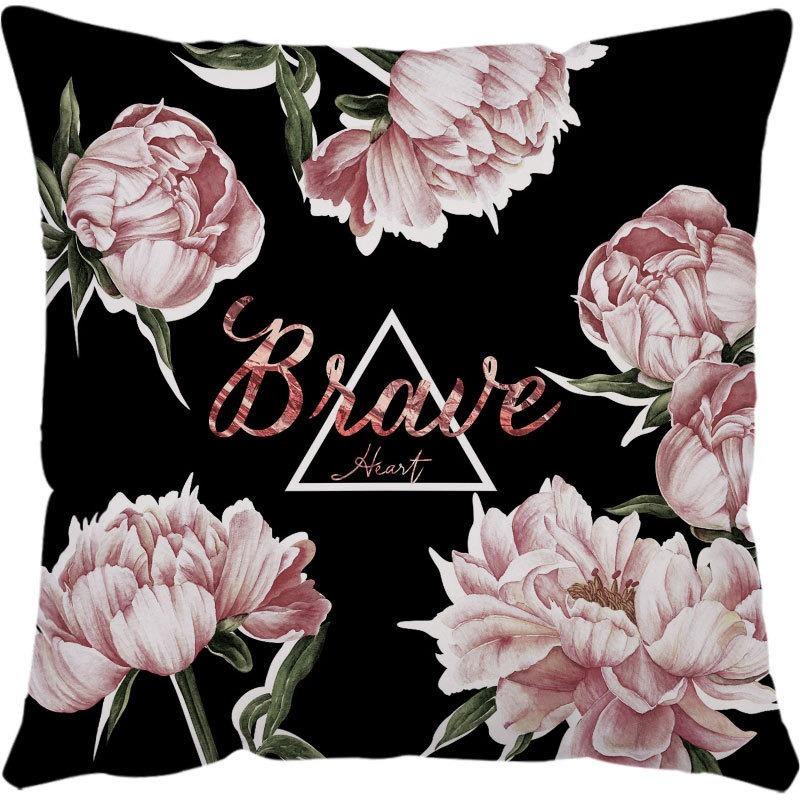 Luxury Home Decor Pillowcase Office Sofa Car Cushion Cover Rose Flower Print