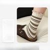 Female Spring and Autumn Thick Thread Aguel Edge Cloth Label In The Tube Pile Pile Cotton Socks
