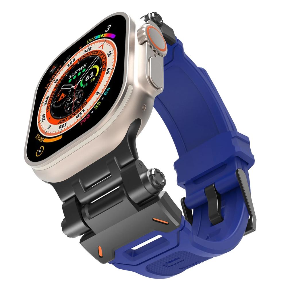 Silicone Strap for Apple Watch Strap Ultra 3 49mm 46 45 44 42mm Titanium Color Sports Watch Band for IWatch 11 10 9 87 6 5 4 SE3