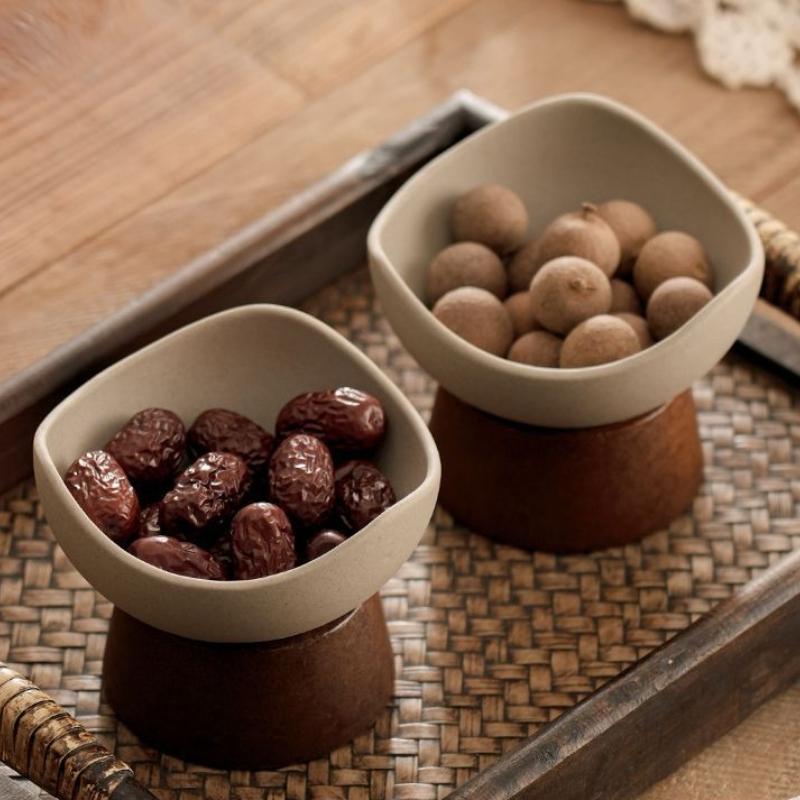 Keramik-Eisbecher im japanischen Stil, Dessertschale aus grober Keramik, hochwertiger Eisbecher, hochfüßiger Snackschalenbecher