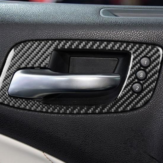 4Pcs Carbon Fiber Interior Door Handle Cover Trim Fits Dodge Charger 2015-