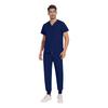Soild Scrub Working Uniform Suit For Men's Cross V-Neck Short Sleeve Fun T-Shirts Workwear Tee With Pockets